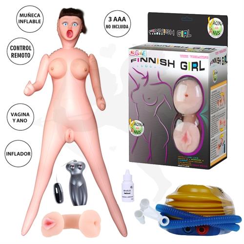Muñeca inflable con vagina y ano de suave textura